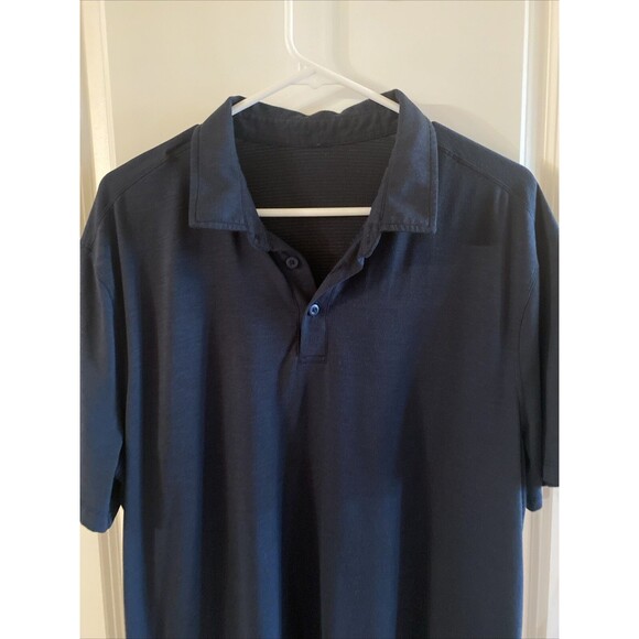 Lululemon Men’s Polo Size Xl Short Sleeve Navy Blue - Picture 2 of 6